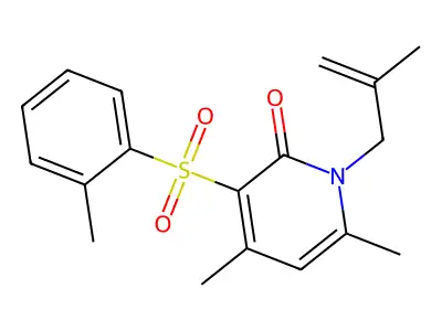 4,6-dimethyl-3-[(2-methylphenyl)sulfonyl]-1-(2-methyl-2-propenyl)-2(1H)-pyridinone structure