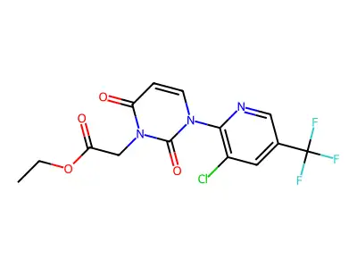 ethyl 2-[3-[3-chloro-5-(trifluoromethyl)-2-pyridinyl]-2,6-dioxo-3,6-dihydro-1(2H)-pyrimidinyl]acetate structure