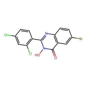 6-bromo-2-(2,4-dichlorophenyl)-3-hydroxy-4(3H)-quinazolinone structure
