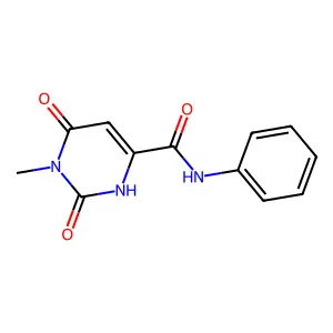 6-hydroxy-1-methyl-2-oxo-N-phenyl-1,2-dihydro-4-pyrimidinecarboxamide structure