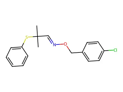 N-[(4-chlorophenyl)methoxy]-2-methyl-2-phenylsulfanylpropan-1-imine structure
