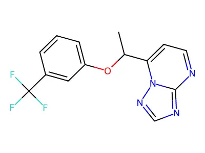 7-(1-(3-(Trifluoromethyl)phenoxy)ethyl)(1,2,4)triazolo[1,5-a]pyrimidine structure
