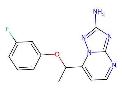 7-[1-(3-Fluorophenoxy)ethyl]-[1,2,4]triazolo[1,5-a]pyrimidin-2-amine structure