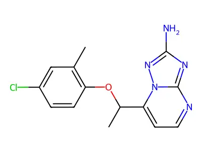 7-[1-(4-Chloro-2-methylphenoxy)ethyl][1,2,4]triazolo[1,5-a]pyrimidin-2-amine structure