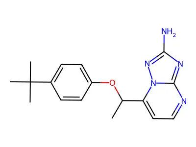 7-[1-(4-Tert-butylphenoxy)ethyl]-[1,2,4]triazolo[1,5-a]pyrimidin-2-amine structure