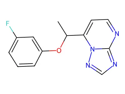 7-[1-(3-Fluorophenoxy)ethyl]-[1,2,4]triazolo[1,5-a]pyrimidine structure