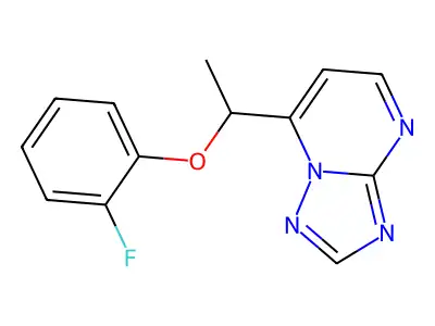 7-[1-(2-Fluorophenoxy)ethyl]-[1,2,4]triazolo[1,5-a]pyrimidine structure