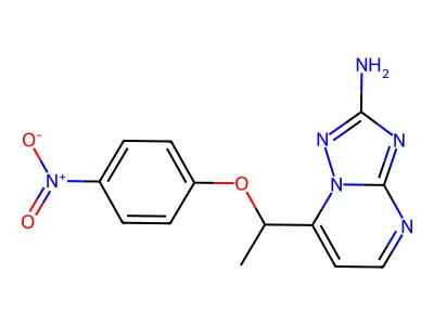 7-[1-(4-Nitrophenoxy)ethyl]-[1,2,4]triazolo[1,5-a]pyrimidin-2-amine structure
