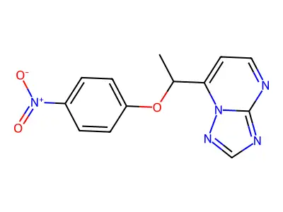 7-[1-(4-Nitrophenoxy)ethyl]-[1,2,4]triazolo[1,5-a]pyrimidine structure