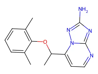 7-[1-(2,6-Dimethylphenoxy)ethyl]-[1,2,4]triazolo[1,5-a]pyrimidin-2-amine structure