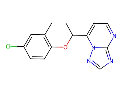7-[1-(4-Chloro-2-methylphenoxy)ethyl]-[1,2,4]triazolo[1,5-a]pyrimidine structure