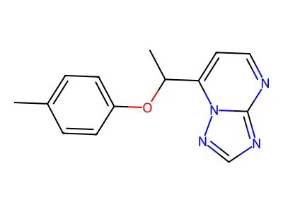 7-[1-(4-Methylphenoxy)ethyl]-[1,2,4]triazolo[1,5-a]pyrimidine structure