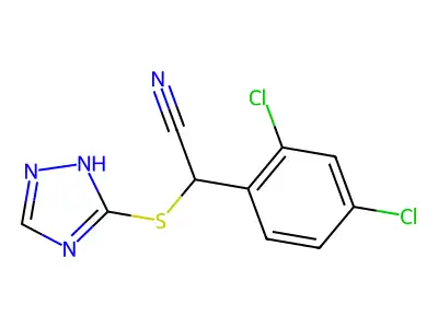 2-(2,4-dichlorophenyl)-2-(1H-1,2,4-triazol-3-ylsulfanyl)acetonitrile structure
