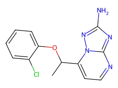 7-[1-(2-Chlorophenoxy)ethyl]-[1,2,4]triazolo[1,5-a]pyrimidin-2-amine structure