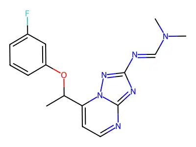 N'-[7-[1-(3-fluorophenoxy)ethyl]-[1,2,4]triazolo[1,5-a]pyrimidin-2-yl]-N,N-dimethylmethanimidamide structure