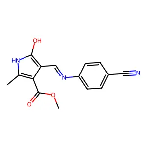 methyl 4-[(4-cyanoanilino)methylene]-2-methyl-5-oxo-4,5-dihydro-1H-pyrrole-3-carboxylate structure