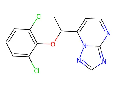 7-[1-(2,6-Dichlorophenoxy)ethyl]-[1,2,4]triazolo[1,5-a]pyrimidine structure