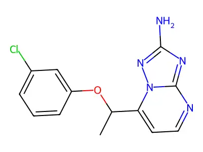 7-[1-(3-Chlorophenoxy)ethyl]-[1,2,4]triazolo[1,5-a]pyrimidin-2-amine structure