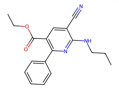 Ethyl 5-cyano-2-phenyl-6-(propylamino)nicotinate structure