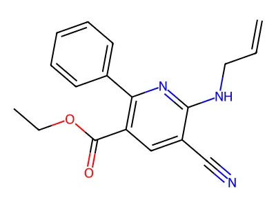 Ethyl 6-(allylamino)-5-cyano-2-phenylnicotinate structure