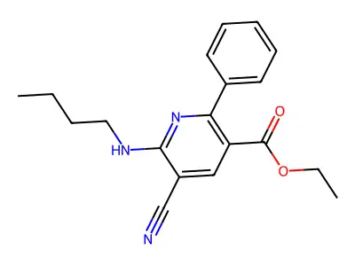 Ethyl 6-(butylamino)-5-cyano-2-phenylnicotinate structure