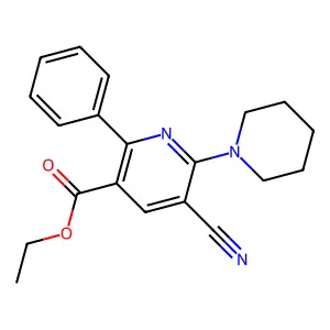 Ethyl 5-cyano-2-phenyl-6-piperidinonicotinate structure