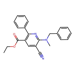 Ethyl 6-[benzyl(methyl)amino]-5-cyano-2-phenylpyridine-3-carboxylate structure