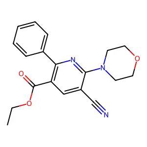 Ethyl 5-cyano-6-morpholino-2-phenylnicotinate structure