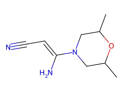 3-Amino-3-(2,6-dimethylmorpholin-4-yl)prop-2-enenitrile structure
