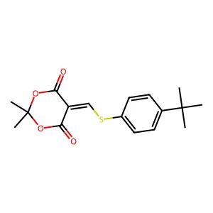 5-({[4-(Tert-butyl)phenyl]sulfanyl}methylene)-2,2-dimethyl-1,3-dioxane-4,6-dione structure