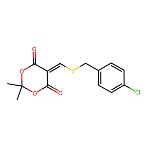 5-{[(4-Chlorobenzyl)sulfanyl]methylene}-2,2-dimethyl-1,3-dioxane-4,6-dione structure