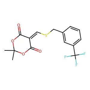 2,2-dimethyl-5-({[3-(trifluoromethyl)benzyl]sulfanyl}methylene)-1,3-dioxane-4,6-dione structure