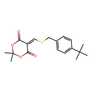 5-(((4-(Tert-butyl)benzyl)sulfanyl)methylene)-2,2-dimethyl-1,3-dioxane-4,6-dione structure
