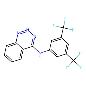 N-[3,5-bis(trifluoromethyl)phenyl]-1,2,3-benzotriazin-4-amine structure