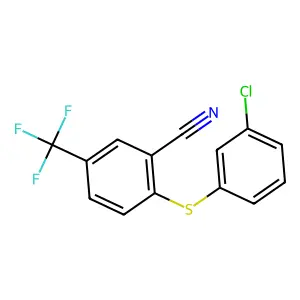 2-[(3-Chlorophenyl)sulfanyl]-5-(trifluoromethyl)benzenecarbonitrile structure