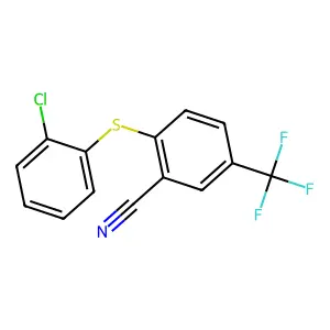 2-((2-Chlorophenyl)sulfanyl)-5-(trifluoromethyl)benzenecarbonitrile structure
