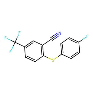 2-((4-Fluorophenyl)sulfanyl)-5-(trifluoromethyl)benzenecarbonitrile structure