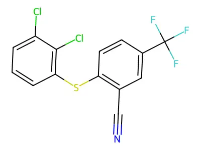 2-((2,3-Dichlorophenyl)sulfanyl)-5-(trifluoromethyl)benzenecarbonitrile structure