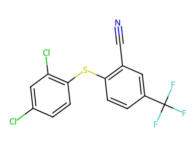 2-((2,4-Dichlorophenyl)sulfanyl)-5-(trifluoromethyl)benzenecarbonitrile structure
