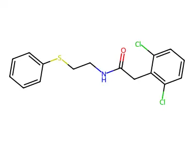 2-(2,6-Dichlorophenyl)-N-(2-(phenylsulfanyl)ethyl)acetamide structure