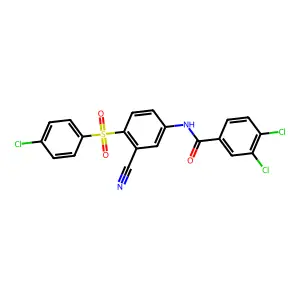 3,4-dichloro-N-{4-[(4-chlorophenyl)sulfonyl]-3-cyanophenyl}benzenecarboxamide structure