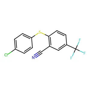 2-((4-Chlorophenyl)sulfanyl)-5-(trifluoromethyl)benzenecarbonitrile structure