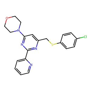 4-(6-(((4-Chlorophenyl)sulfanyl)methyl)-2-(2-pyridinyl)-4-pyrimidinyl)morpholine structure