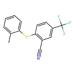 2-[(2-Methylphenyl)sulfanyl]-5-(trifluoromethyl)benzenecarbonitrile structure