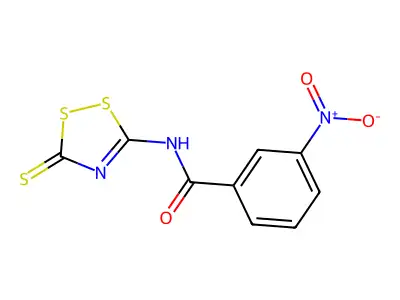 3-nitro-N-(3-thioxo-3H-1,2,4-dithiazol-5-yl)benzenecarboxamide structure