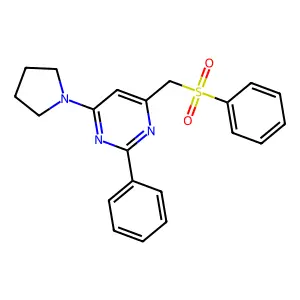 2-Phenyl-4-((phenylsulfonyl)methyl)-6-(1-pyrrolidinyl)pyrimidine structure