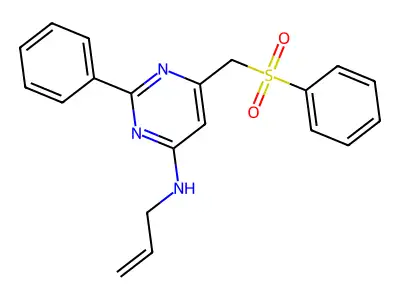 N-Allyl-2-phenyl-6-((phenylsulfonyl)methyl)-4-pyrimidinamine structure