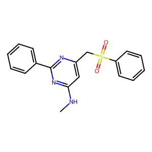 N-Methyl-2-phenyl-6-((phenylsulfonyl)methyl)-4-pyrimidinamine structure