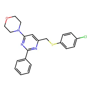 4-(6-(((4-Chlorophenyl)sulfanyl)methyl)-2-phenyl-4-pyrimidinyl)morpholine structure