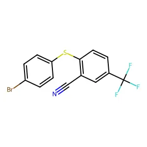 2-[(4-Bromophenyl)sulfanyl]-5-(trifluoromethyl)benzenecarbonitrile structure